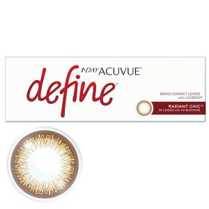 ワンデーアキュビュー ディファイン モイスト ラディアントシック 30枚パック 1箱 カラコン 1day ACUVUE define one day｜lens-deli