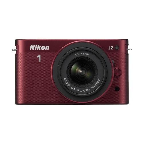 Nikon ミラーレス一眼カメラ Nikon 1 (ニコンワン) J2 標準ズームレンズキット レッ...