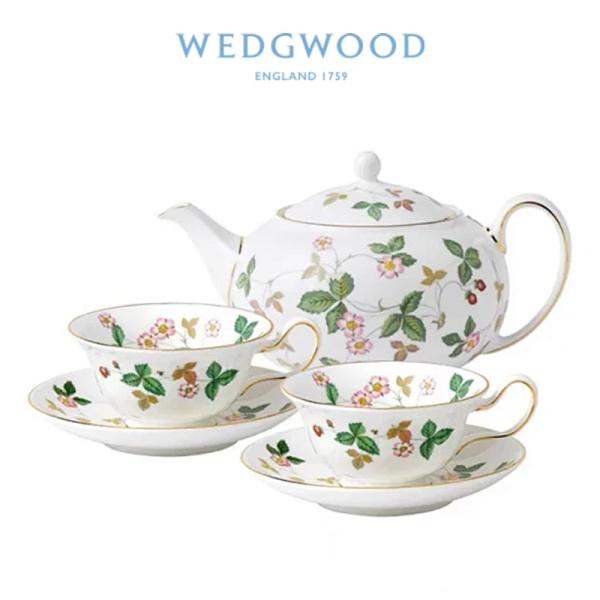 ウェッジウッド Wedgwood ワイルドストロベリー ティーカップ＆ソーサー(ピオニー) ペア ア...