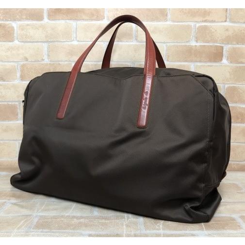 【中古】 agnes b. アニエスベー ボストンバック ショルダーバック ブラウン×レッド  11...