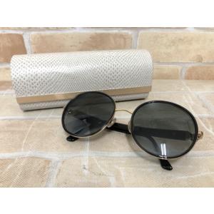 【中古】 ケース付 Jimmy Choo ジミーチュウ サングラス スクエア型 2F79O ブラック...