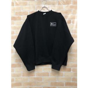 【中古】 NIKE×STUSSY ナイキ×ステューシー クルーネック スウェット ロゴ刺繍 裏起毛 ブラック L 111449857