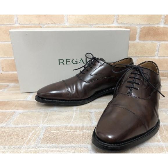 【中古】 箱有 REGAL リーガル ストレートチップ 革靴 31JL ダークブラウン 26cm 1...