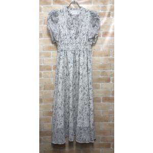 【中古】 JILL STUART ジルスチュアート 22SS シャーリングラインフラワープリントワンピース アイボリー FREE 111354765｜lepton