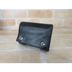 【中古】 袋・インボイス有 CHROME HEARTS クロムハーツ 3FOLD 3フォールド　レザ...