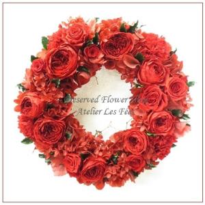 白バラ リース ギフト 結婚祝い 開店祝い プリザーブドフラワー