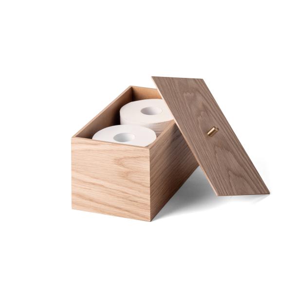 トイレットロール収納箱 ２個用  オーク