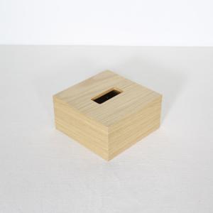 ハーフ/オーク白/上フタ式＞木製ティッシュボックス : HOTELS by L.E.S