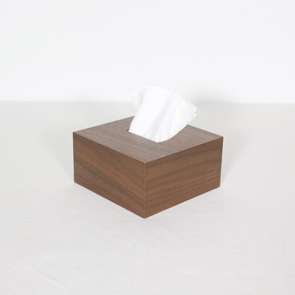 ＜ハーフ/ウォールナット/スライド式＞木製 ティッシュボックス
