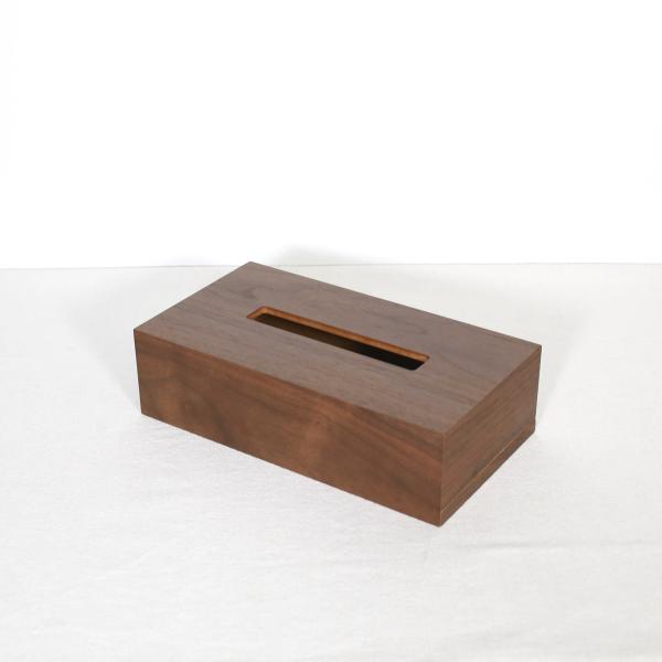 ＜レギュラー/ウォールナット/スライド式＞木製ティッシュボックス