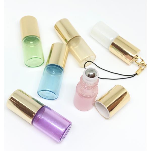 【 超ミニミニパステルズ 】 ロールオンボトル 3ml カラフル ゴールドキャップ キーホルダー付き...
