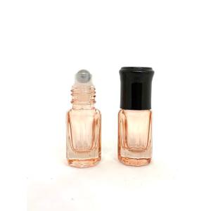 【ガラスロールオンボトル】3ml ピンクボトル 黒キャップ | 詰替 携帯 精油 アロマ 器材 旅行...