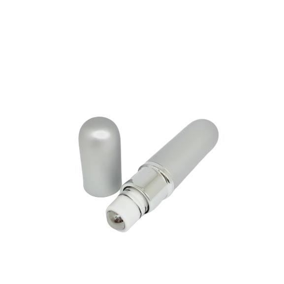 【ロールオン スチール ボトル】6ml シルバー 携帯 化粧 アロマ 器材 遮光 旅行 詰替 容器 ...