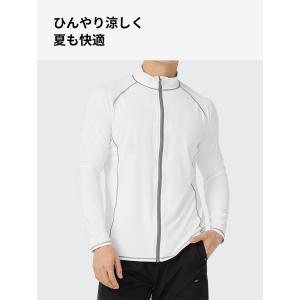 ラッシュガード メンズ 長袖 フードなし フー...の詳細画像5