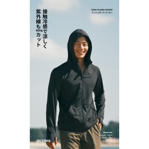 ラッシュガード メンズ 長袖 ファスナー付 ポ...の詳細画像1