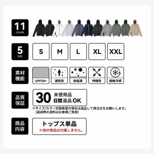 ラッシュガード メンズ 長袖 パーカー uvパ...の詳細画像2