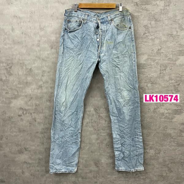 Levi&apos;s リーバイス 501 デニムジーンズパンツ ライトブルー ボタンフライ W34L34 実...