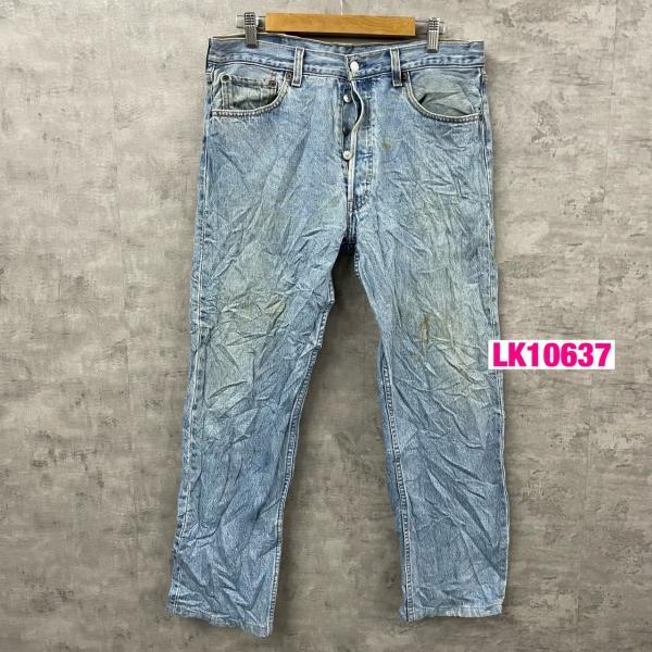 Levi&apos;s リーバイス 501 USA製 デニムジーンズパンツ ライトブルー ボタンフライ W34...