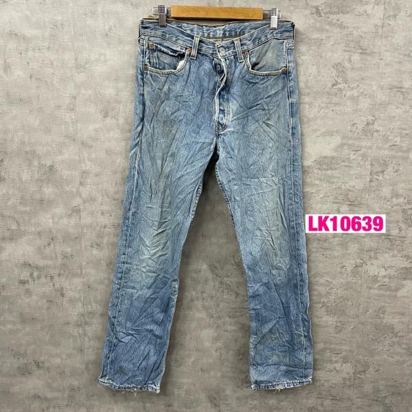 Levi&apos;s リーバイス 501 デニムジーンズパンツ ライトブルー ボタンフライ W32L30 実...