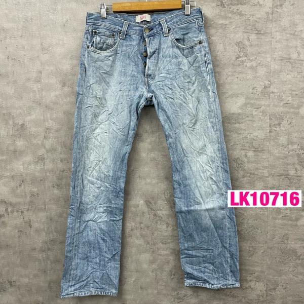 【中古】Levi&apos;s501R ライトブルー ストレート ボタンフライ デニムジーンズパンツ W30L...