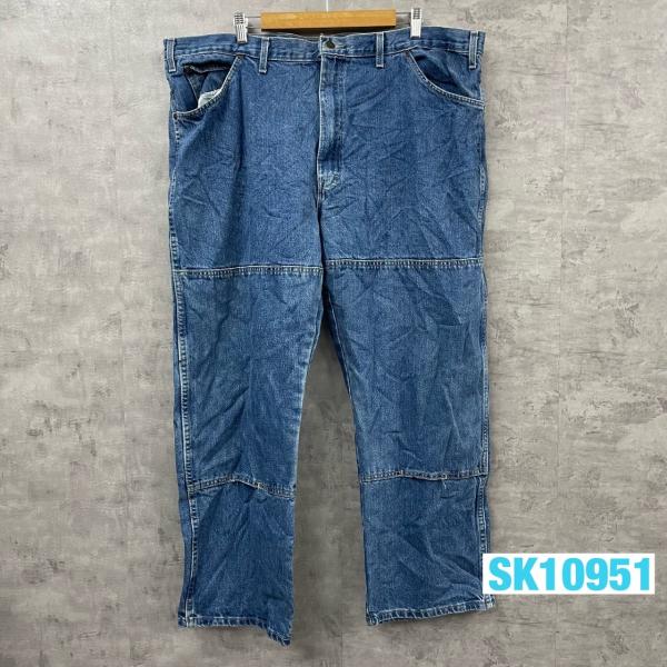 Dickies ディッキーズ デニムジーンズパンツ ブルー ジップフライ ダブルニー 44×30 実...