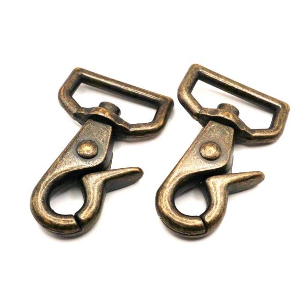 小レバースナップナスカン 24mm アンティーク 2個入り No.80 レザー用金具 レザークラフト