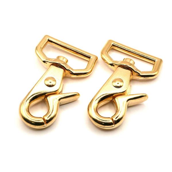 小レバースナップナスカン 24mm ゴールド(本金) 2個入り No.80 レザー用金具 レザークラ...