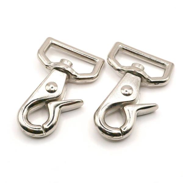 小レバースナップナスカン 24mm ニッケル 2個入り No.80 レザー用金具 レザークラフト