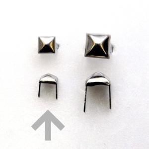 スクエアスタッズ 5ｍｍ 真鍮ニッケル 5個入り  レザー用金具 レザークラフト｜lethercraftdubro