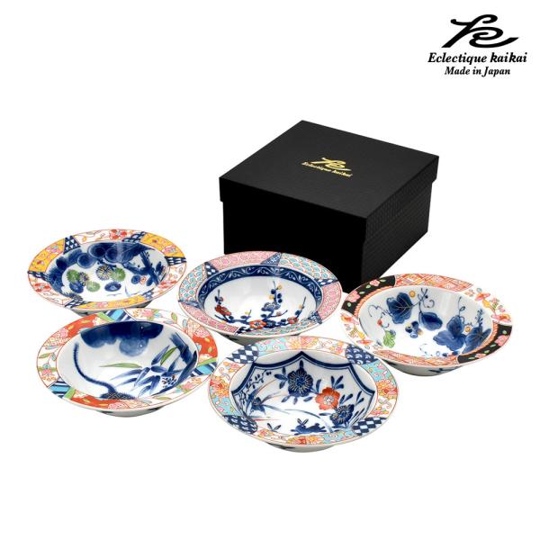 美濃焼 kaikai 游民 5客平鉢揃 日本製 お皿 和食器 食器 モダン レトロ 古風 ギフト 贈...