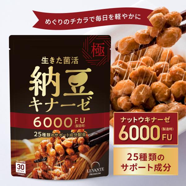 ナットウキナーゼ サプリ 6000FU 1袋 30日分 納豆キナーゼ 納豆菌 [ ビタミンK2 プリ...