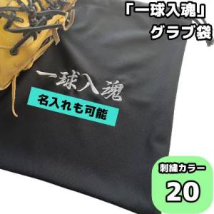 【一球入魂】刺繍入り グラブ袋 名前入れ グローブ/名入れ/ネーム加工/マルチ袋/卒業/卒団/記念品/プレゼント/野球｜level10