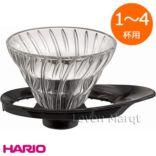 ハリオ HARIO V60 耐熱ガラス透過ドリッパー02 1〜4杯用 ブラック(VDGR-02-B)...