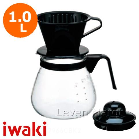 イワキ iwaki ポット&amp;ドリッパー 1L(2~4人用) コーヒー/電子レンジ/ガラス