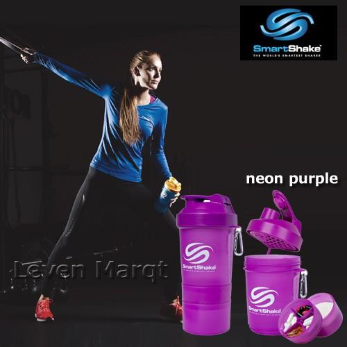 プロテインシェーカー Smartshake スマートシェイク O2GO 600ml ネオンパープル ...