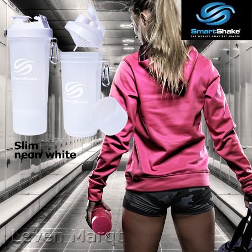 プロテインシェーカー Smartshake スマートシェイクスリム 500ml ネオンホワイト ドリ...