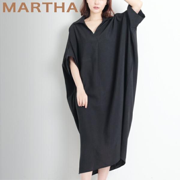 ワンピース ワンピ Vネック MARTHA ロング ブラウス ワイドフィット オーバーサイズ レディ...