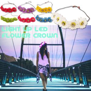 LEDフラワークラウン Light Up LED Flower Crown 光るフラワーバンドLEDフラワークラウン ハロウィン ヘアバンド おもちゃ 雑貨｜lfs