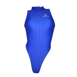 [SWIMHXBY] 競泳水着 レディース ガールズ 203 青 ウォーターポロ バックジップ　Tバックモデル