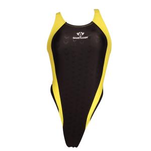 SWIMHXBY] 競泳水着 レディース ガールズ 281 Tバックモデル 黒黄色