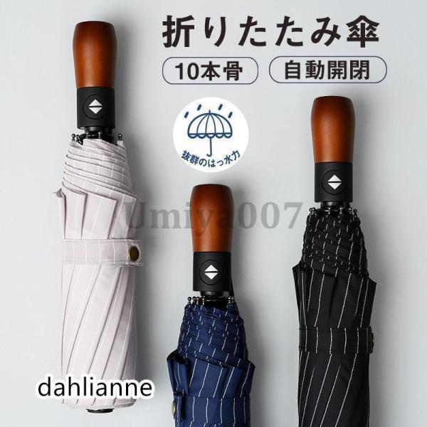 折りたたみ傘 晴雨兼用 メンズ 自動開閉 大きいサイズ 雨傘 10本骨 折り畳み傘 ワンタッチ 風に...