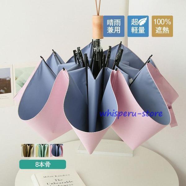 折り畳み傘 晴雨兼用 超軽量日傘 遮熱 女性用 雨傘 8本骨 折りたたみ傘 紫外線対策 可愛い シン...