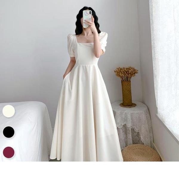 春 夏 半袖ワンピース レディース  夏 ドレス 半袖 マキシ丈ワンピース チュニック 結婚式 パー...