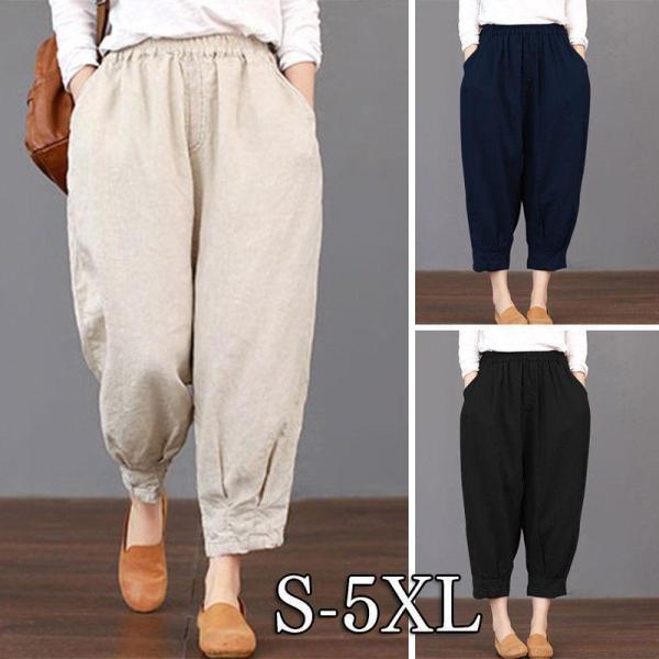 ワイドパンツ バギーパンツ ガウチョパンツ レディース 春 夏 ウエストゴム ゆったり ボトムス 無...