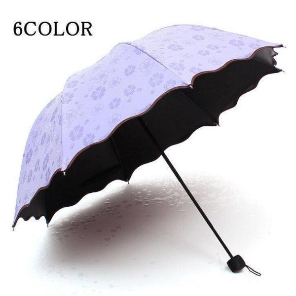 日傘 折りたたみ傘 UVカット 完全遮光 晴雨兼用 折り畳み 8本骨 3段折り 桜 遮熱 遮光 紫外...