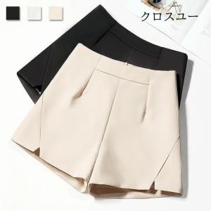 ショートパンツ レディース サマーパンツ ショート ショーパン お洒落 ハーフパンツ 薄手 短パン スッキリ ズボン ワイドパンツ Aライン｜liangfu-105cross