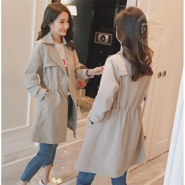 トレンチコート レディース スプリングコート 薄手 ピッグトレンチ ミドル丈 春服 秋服 コート 2...