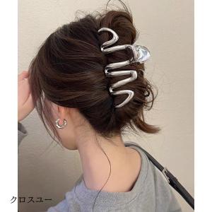 ウェーブヘアクリップ メタルヘアクリップ｜liangfu-105cross