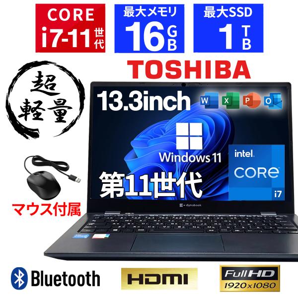 【フルHD＋無線LAN】ノートパソコン 中古 Windows11 第11世代 Core i7-118...