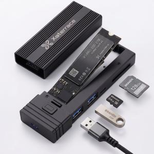 Xaterrace SSD ケース & 4in1 USB ハブ NVMe / M.2 SATA 対応 ( 2242/2260/2280 ) USB3.2 Gen2接続 10Gbps高速転送 SDカード TFカード USB2.0 工具不要